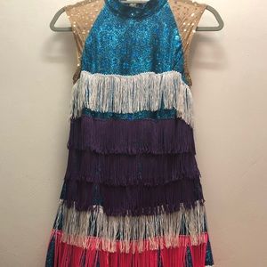 Vintage party dress with sequins and fringe!